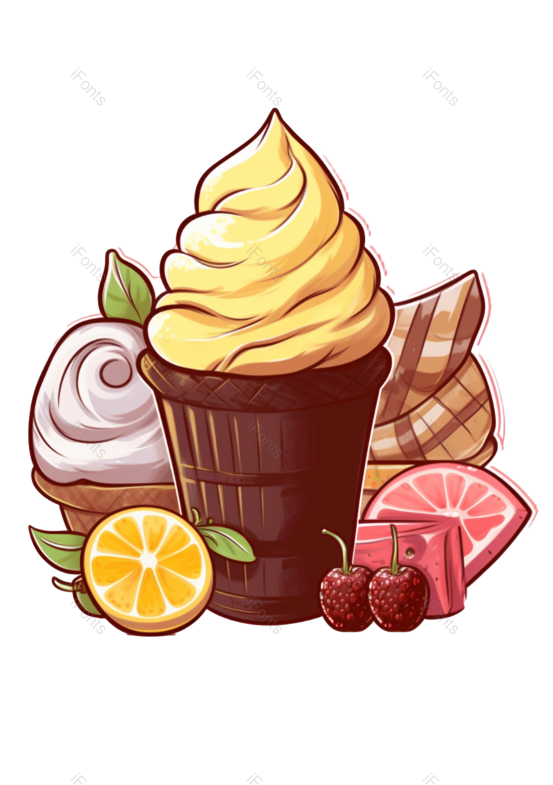 元素图片,幸福元素,插画PNG,水果免抠素材